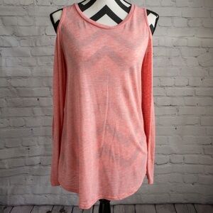 💖 Cold Shoulder Coral Top Sz Med